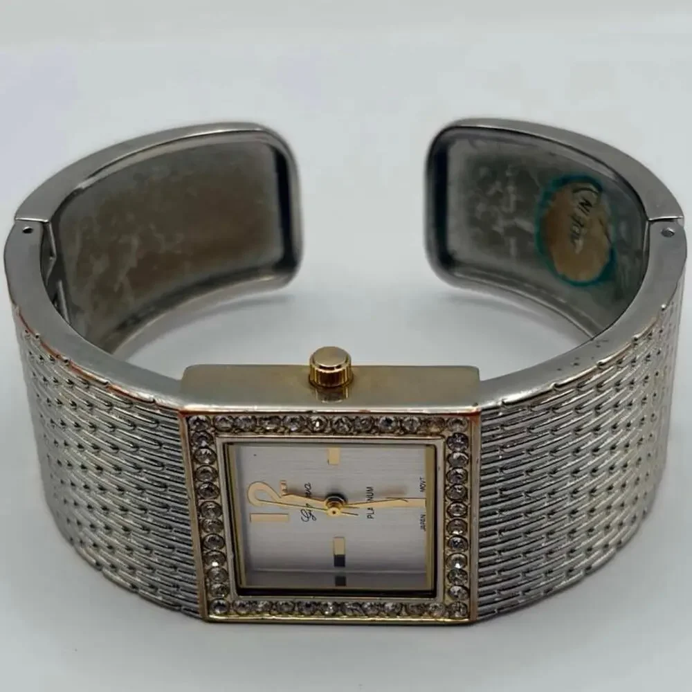Silver Crystal Geneva Watch